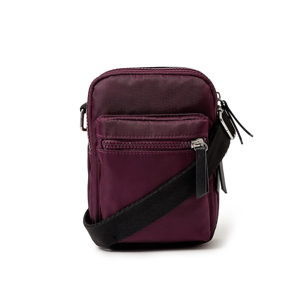 Accessorize London Women's Purple Nylon Crossbody Phone Bag | Small Sling Bag for Ladies | Crossbody Mini Messenger Phone Pouch