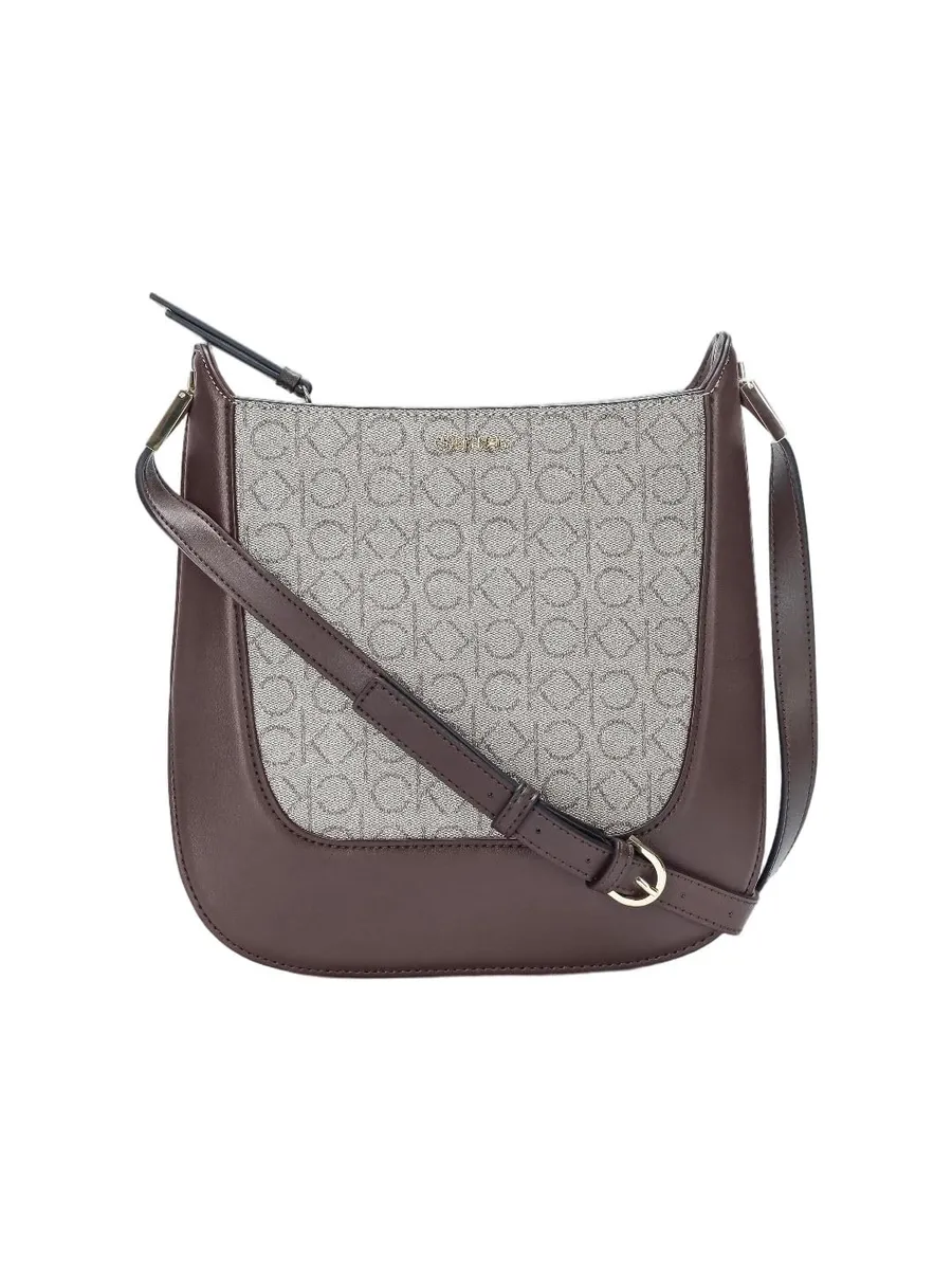 Calvin Klein Logo Dark-Brown Pu Sling Bag