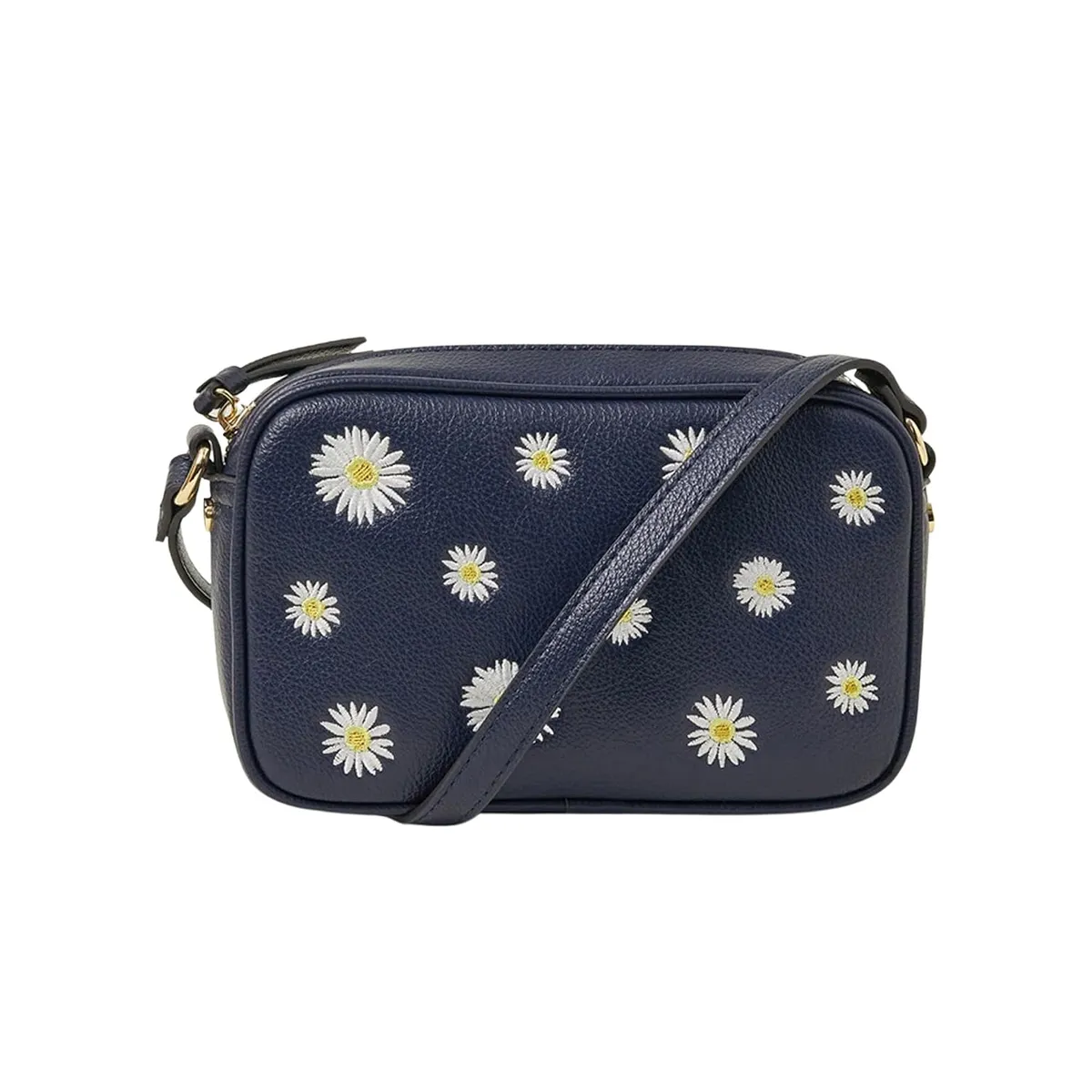 Accessorize London Women's Navy Blue Daisy Faux Leather Sling Bag