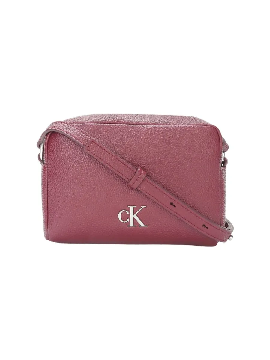 Solid Pink Pu Sling Bag