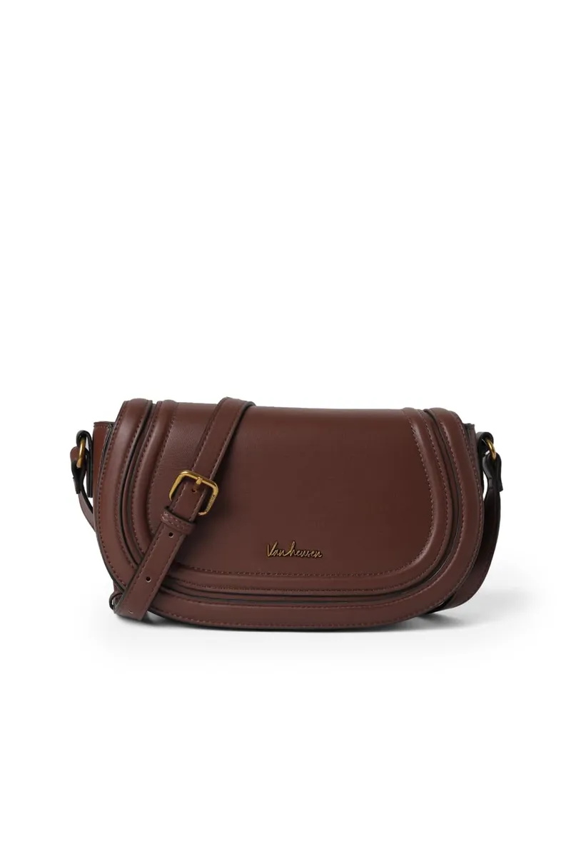 Women Brown Solid Casual Sling Bag