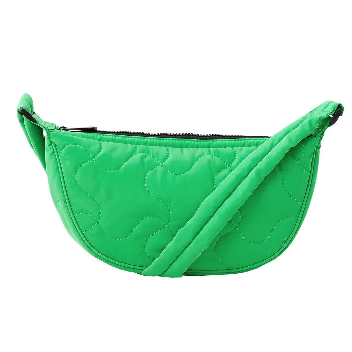 Accessorize London Women's Green Quilted Sling Bag
