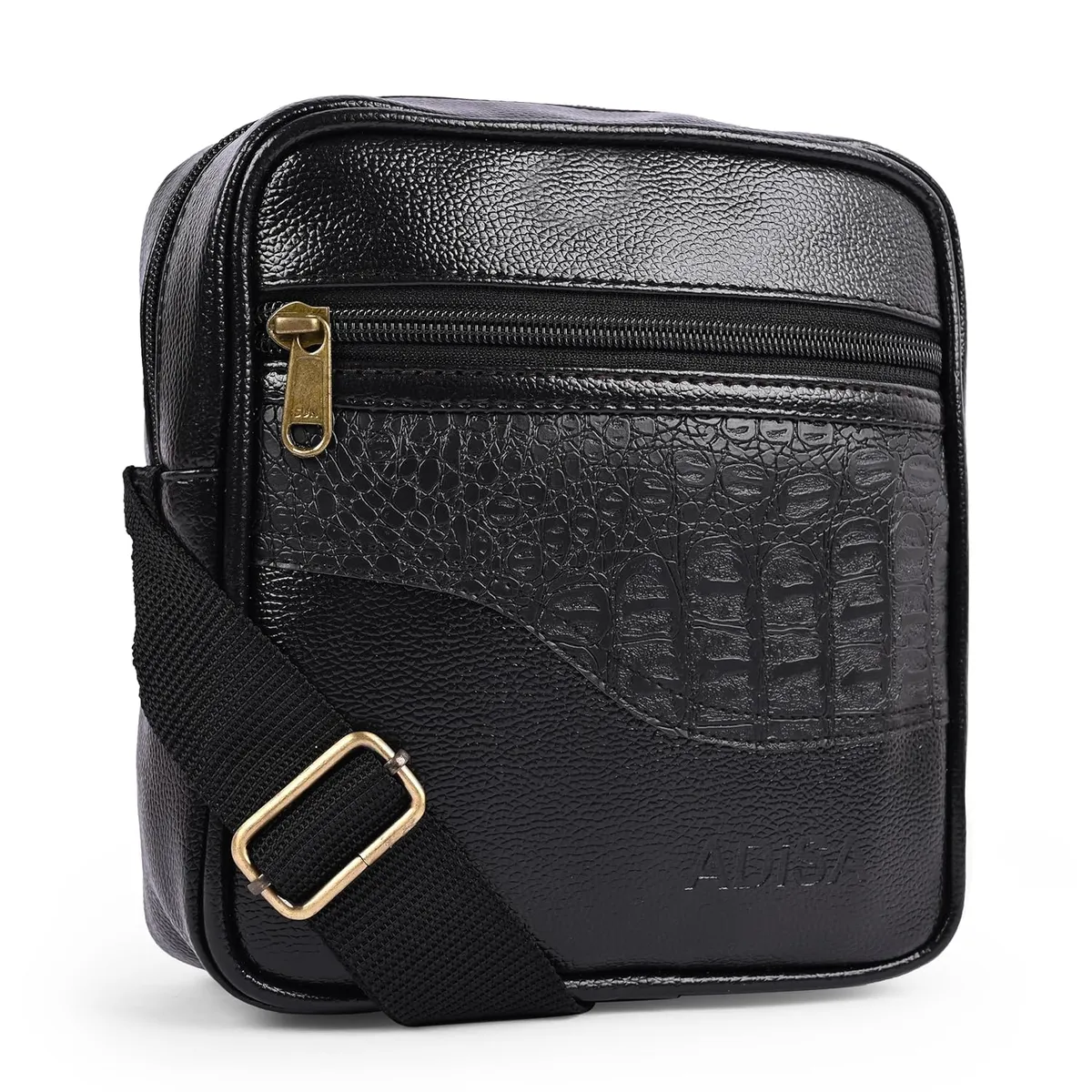 ADISA Faux Leather Unisex Sling Cross Body Travel Office Messenger Bag (MS9012)