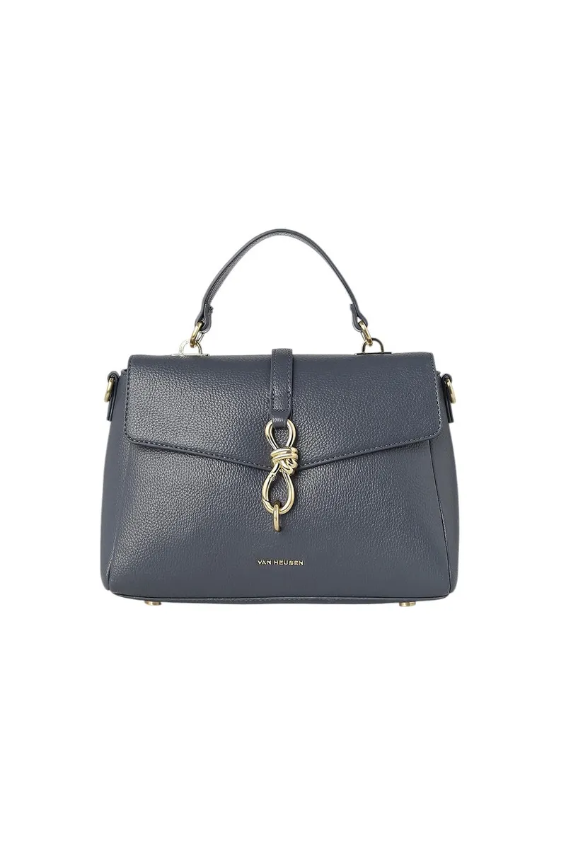 Women Navy Textured Casual Handbag
