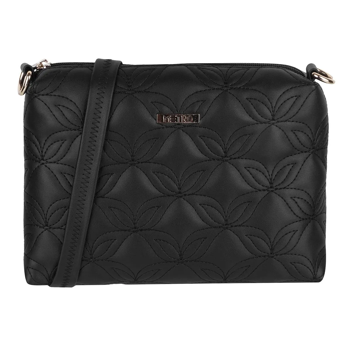 Metro Faux Leather Premium Zipper Casual Sling Bag For Women