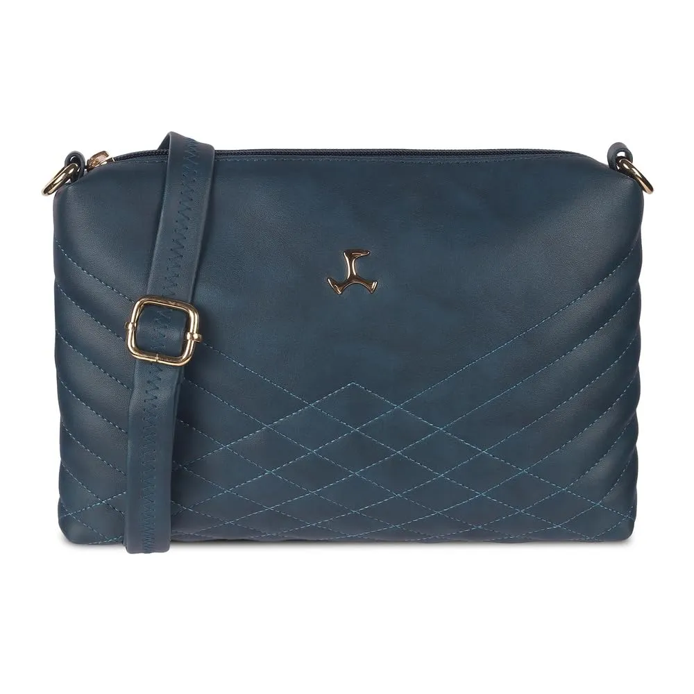 Mochi Women's Faux Leather Quilted Sling Bag with Adjustable Strap