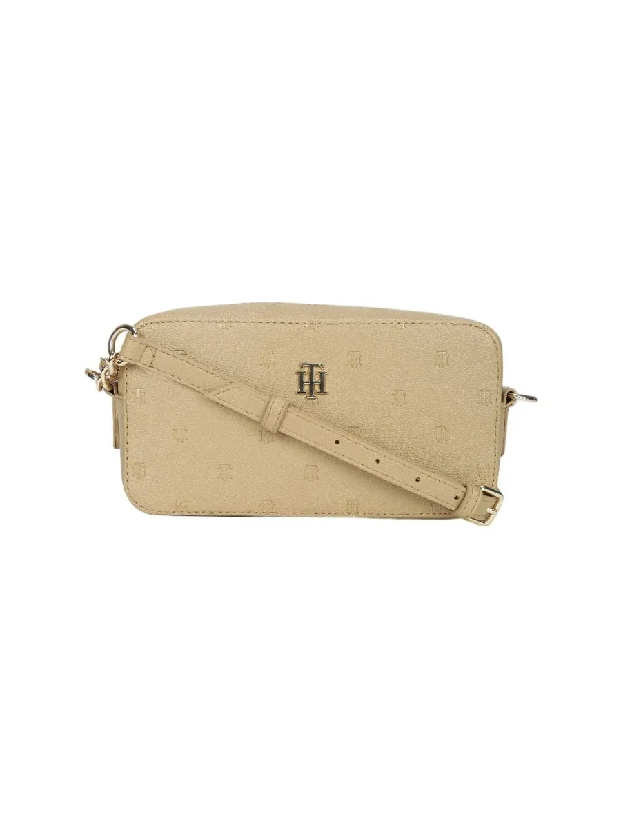 Logo black polyurethane sling bag