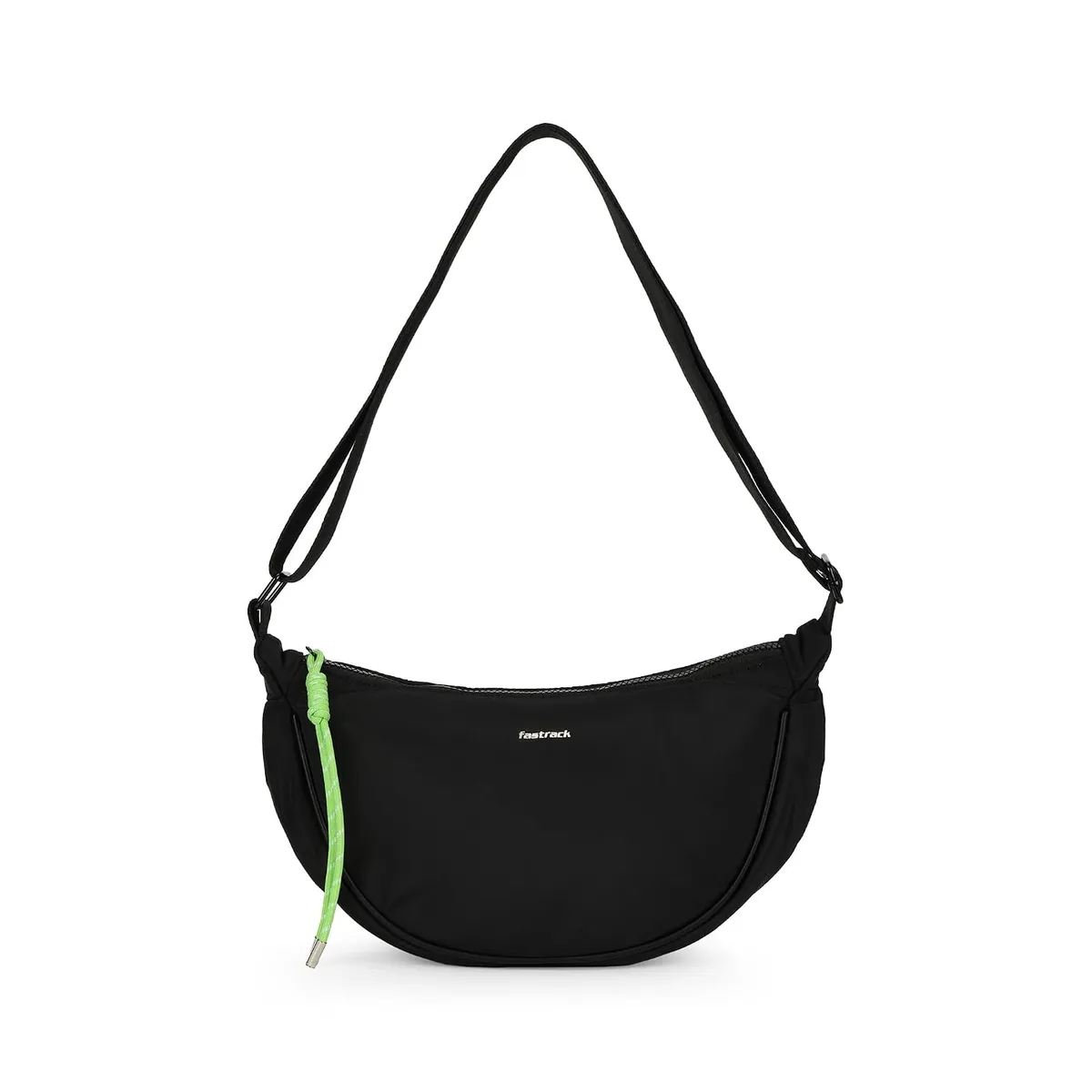 Fastrack Curve Sling | Women’s Nylon Sling Bag | Adjustable Webbing Strap, Spacious Main Compartment & Quick-Access Pockets
