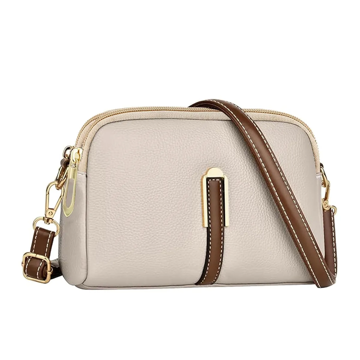 ADISA Women's Girls Grains Cross Body Sling Messenger Bag (Sl8141-Bei, Beige)
