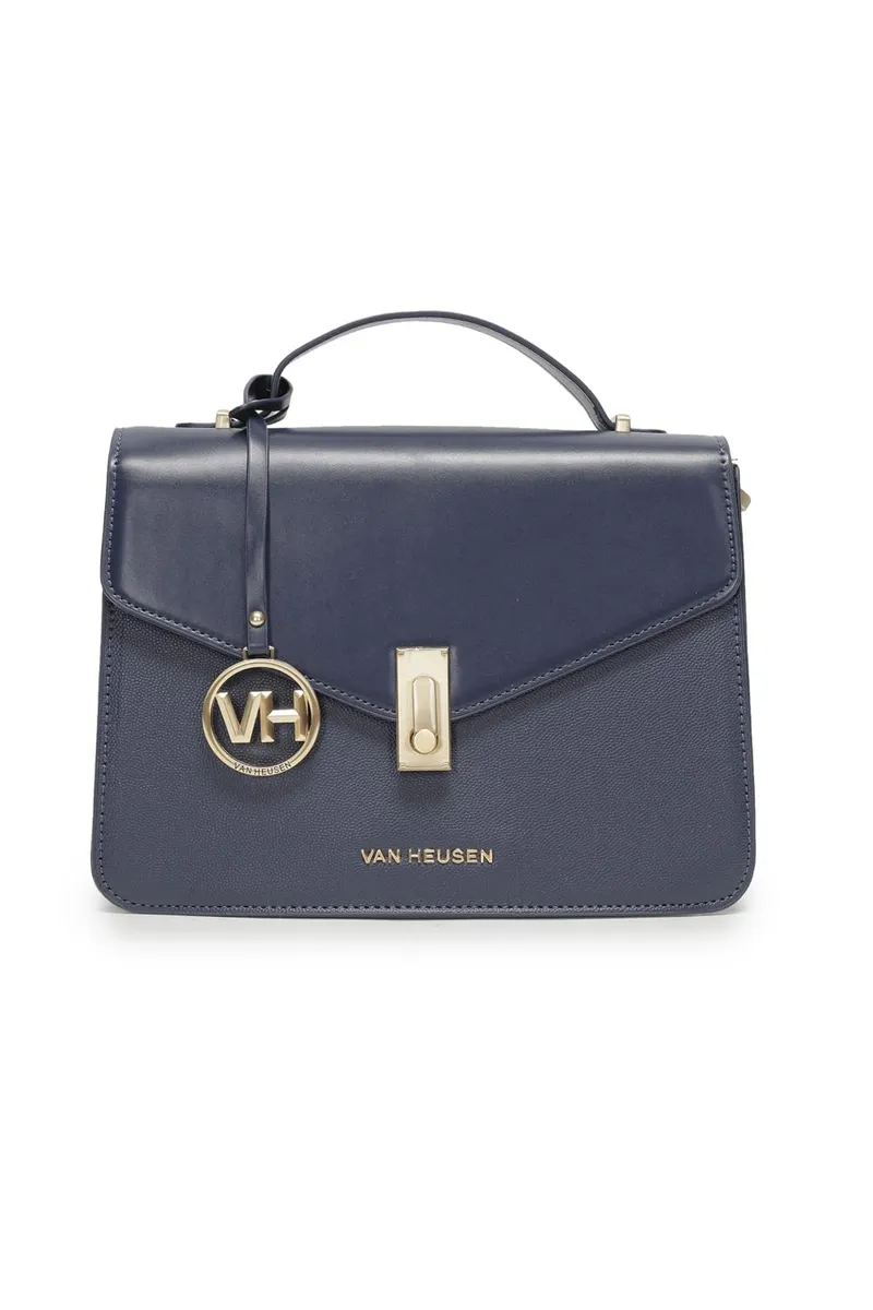 Women Navy Textured Casual Handbag