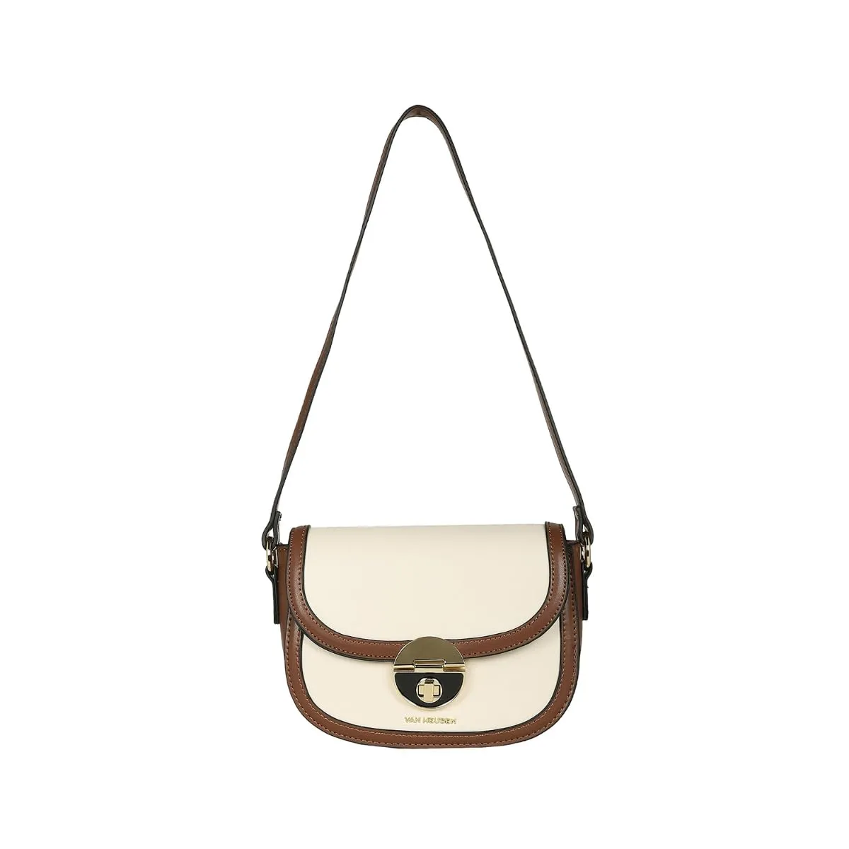 Van Heusen Women's Chic Sling Bag |Brown Contrast Lining| Detachable Strap