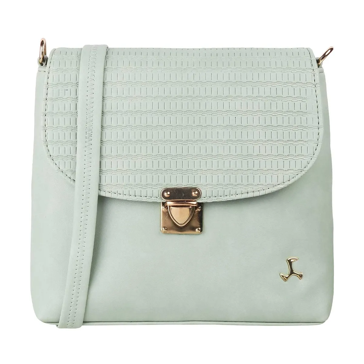 Mochi Women Green Flap Over Sling (66-7212)