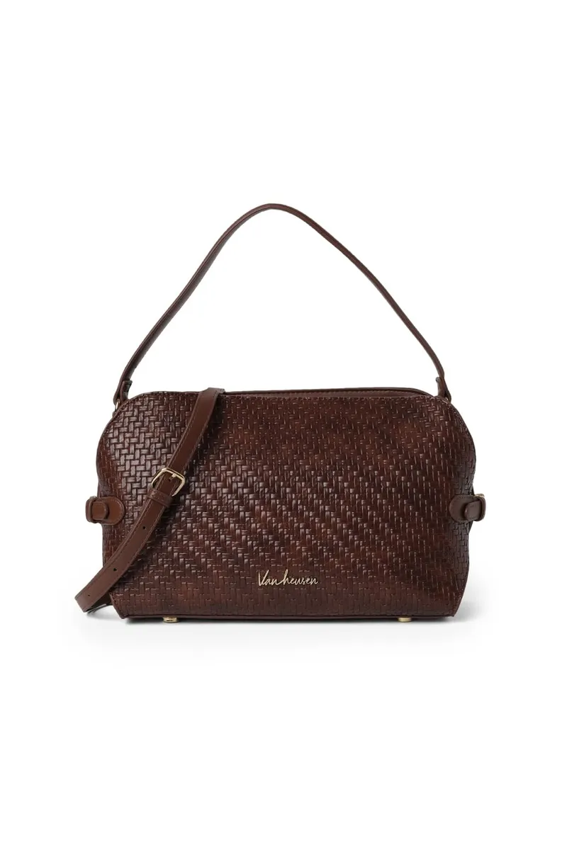 Women Brown Textured Casual Sling Bag