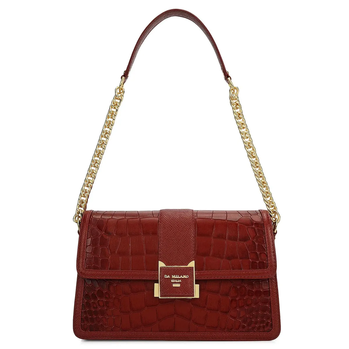 Da Milano Leather Red Shoulder Bag for Women (00870OL)