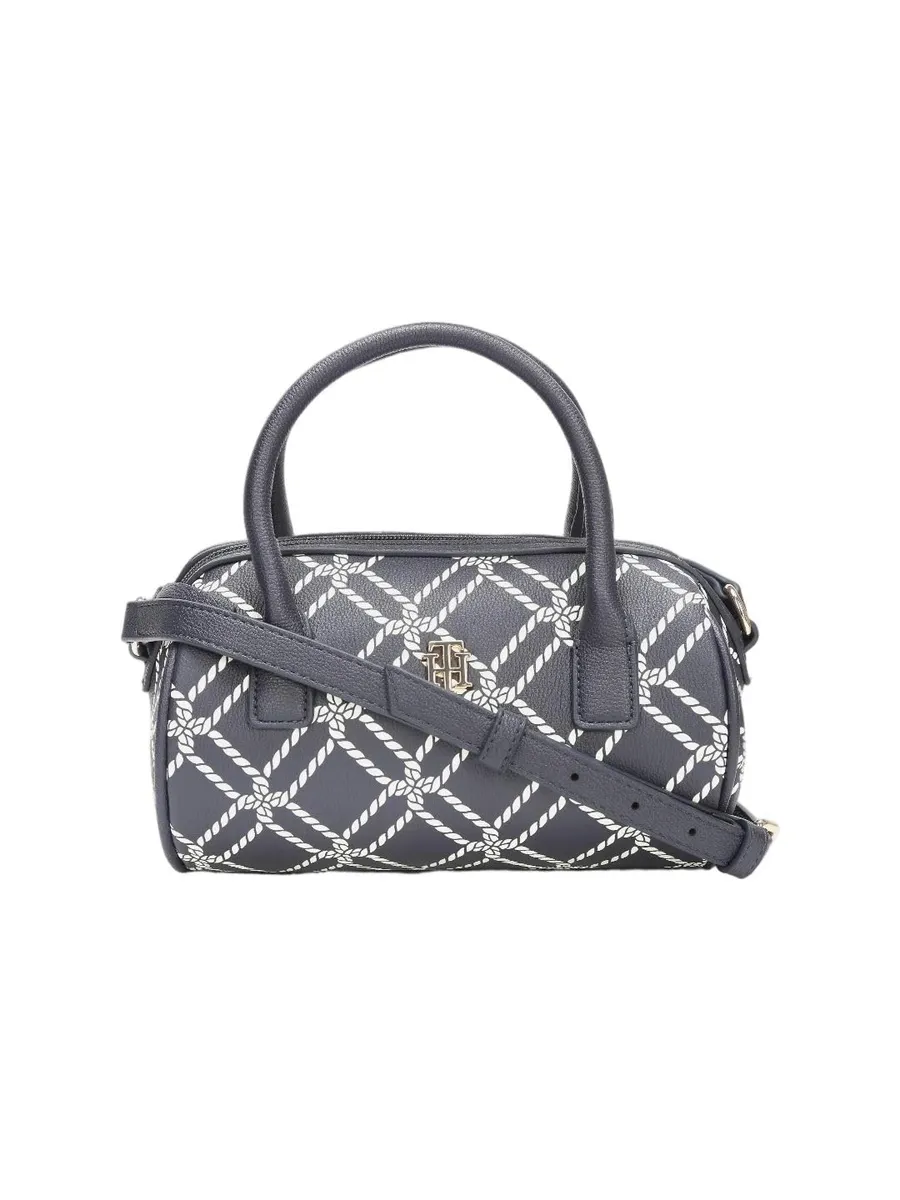 Printed Blue Polyurethane Sling Bag