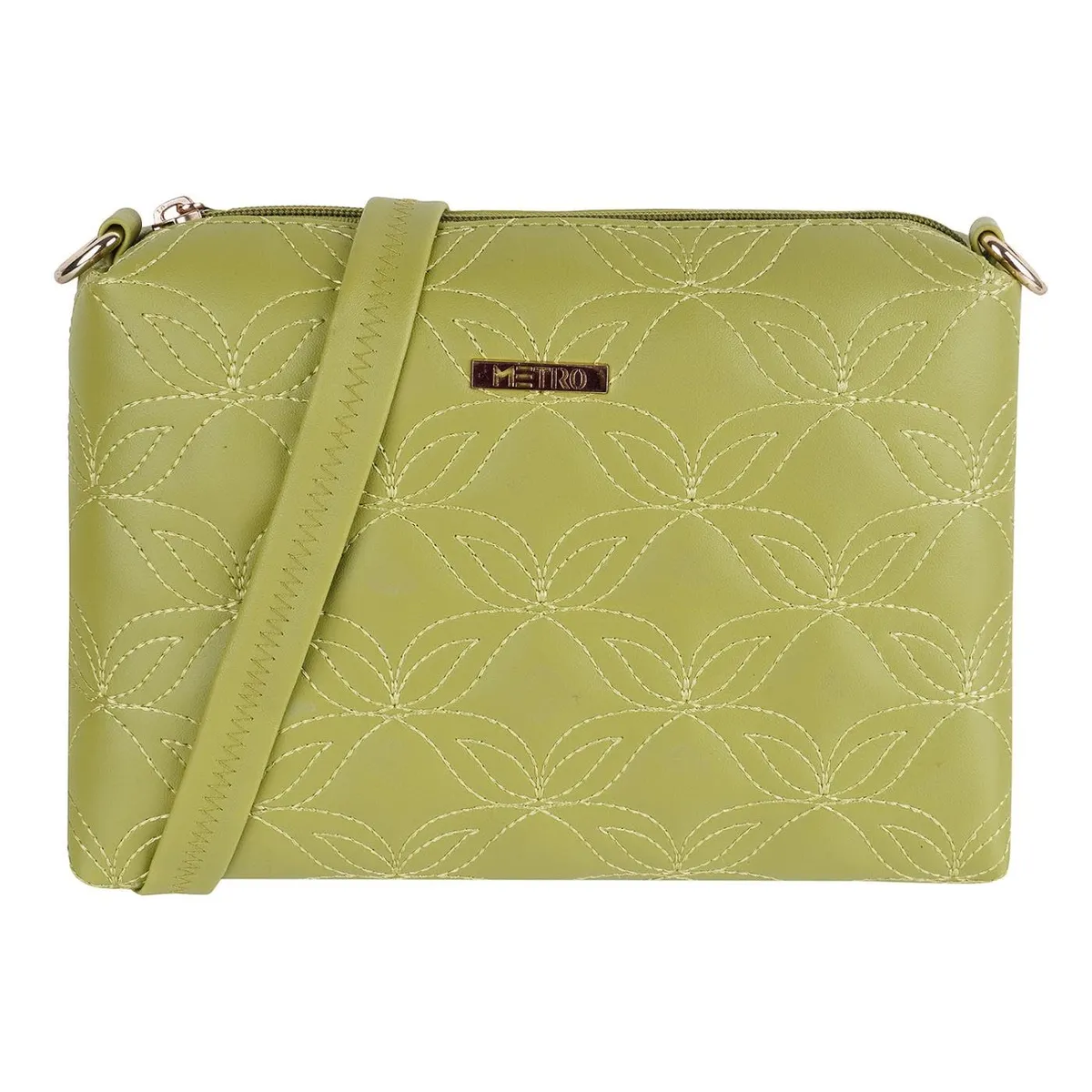 Metro Faux Leather Premium Zipper Casual Sling Bag For Women