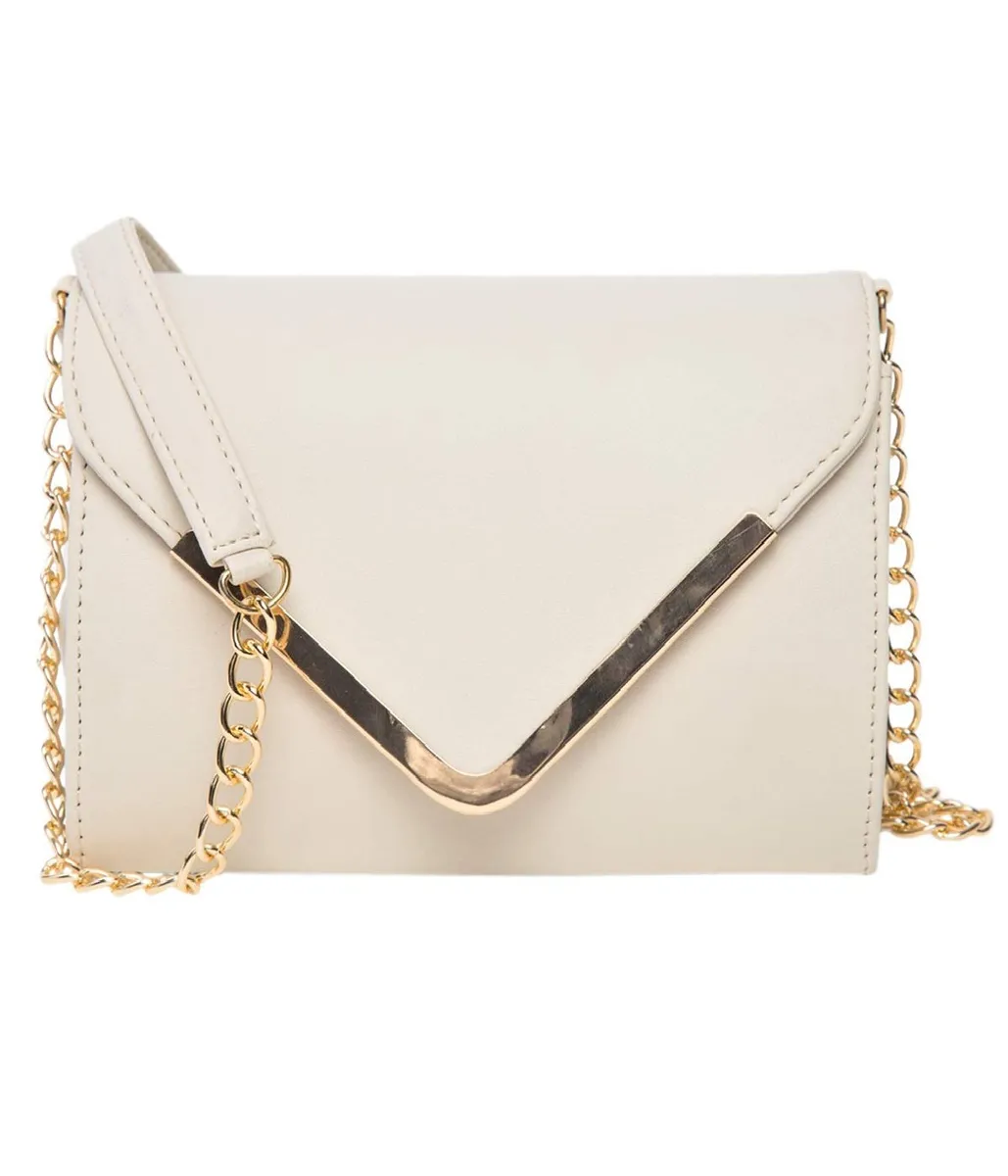ADISA Women Girls Crossbody Sling Bag with Gold Chain Strap - Stylish Cross body Bag - Stylish Shoulder Bag for Ladies,Flap Purse for Daily Use, Travel & Casual Wear