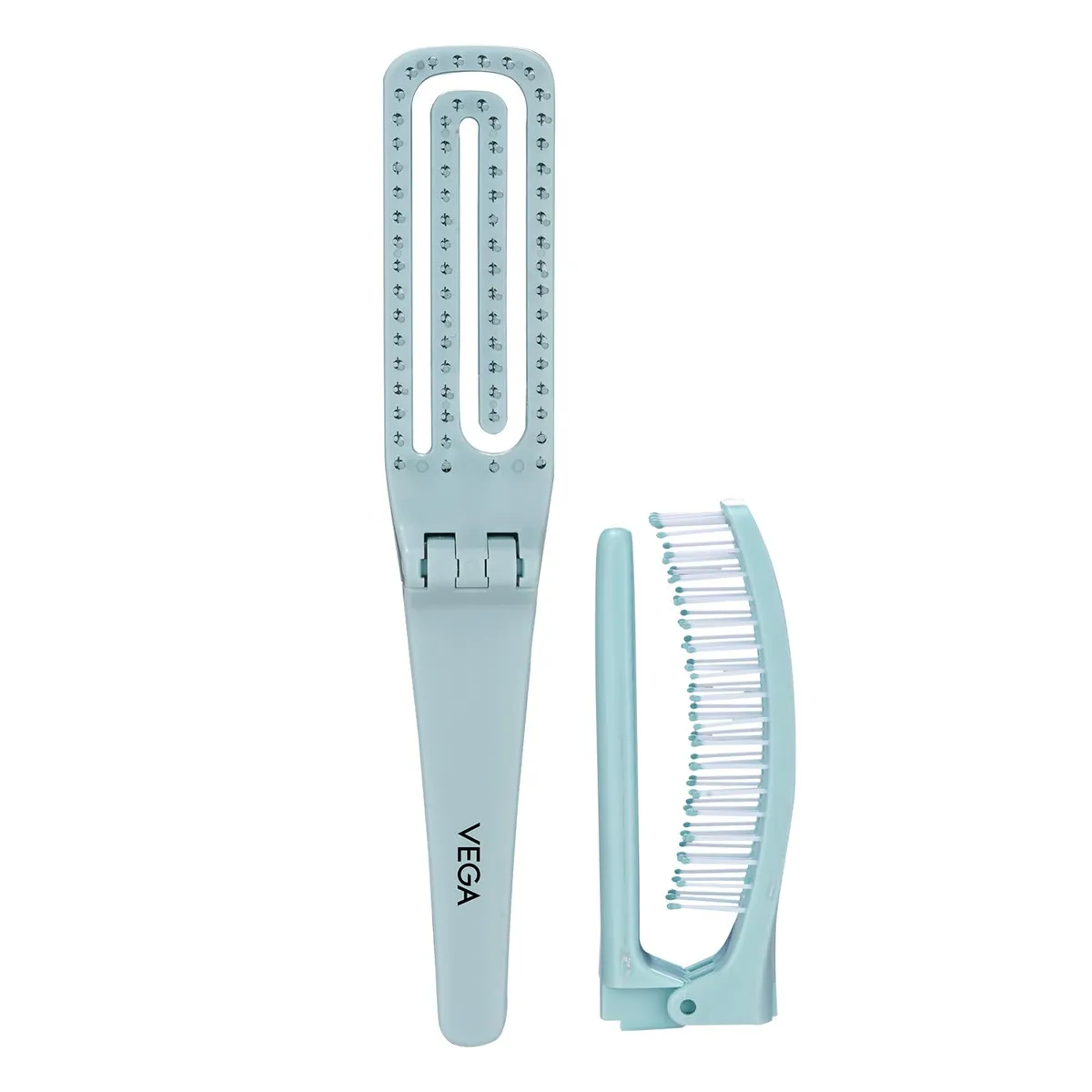 Vega Detangling Hair Brush for Women Men Kids, Wet Dry Tangle Free Detangler Comb with Flexible Bristles, Scalp Massage Hair Brush for Curly Straight Thick Long Frizzy Hair, Foldable Travel, (DTB-04)