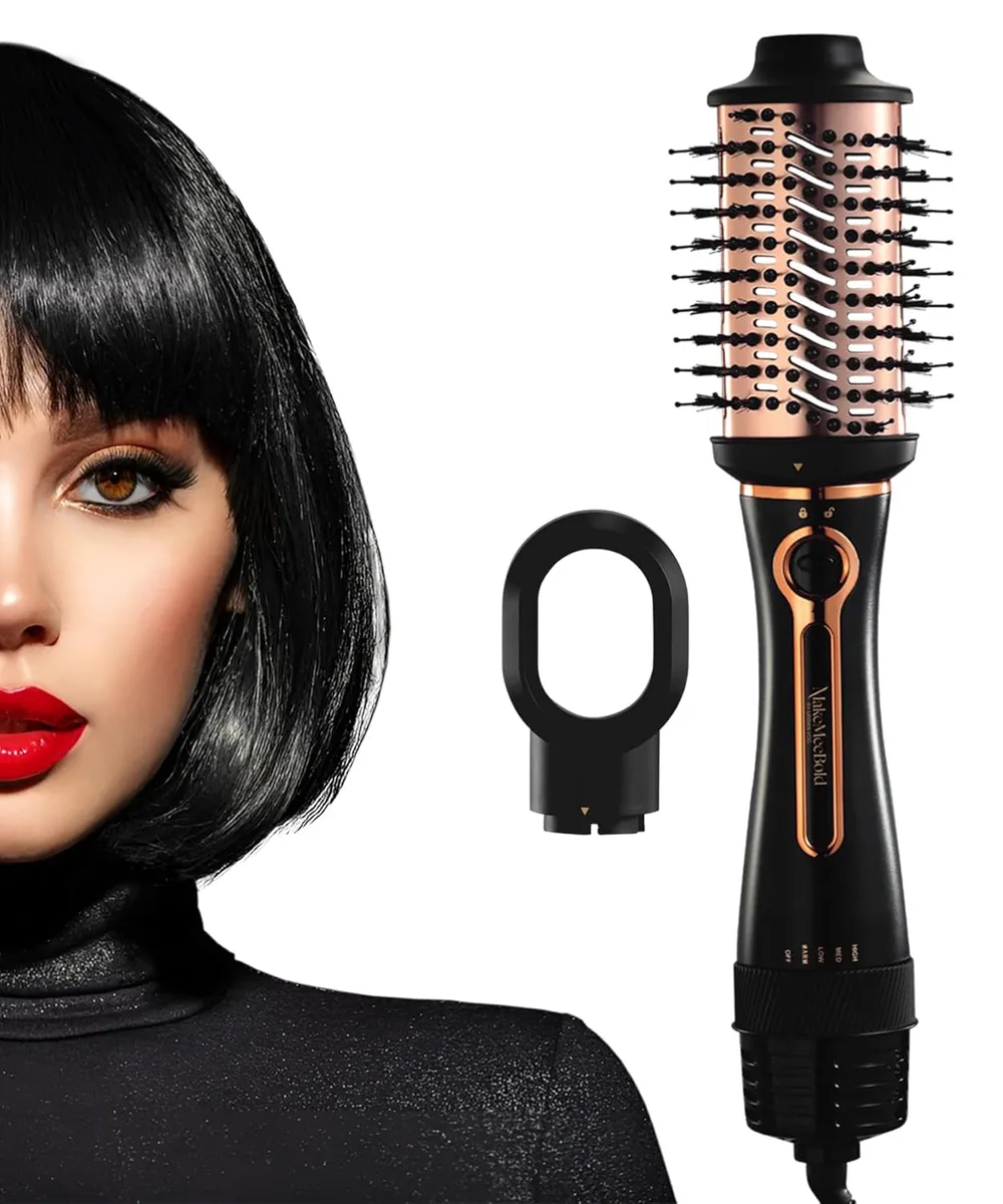Urban yog MakeMeeBold 3-in-1 Hot Air Brush| 1.5-inch Barrel | Hair Dryer Hair Straightener Volumizer Blow Dryer Styling Tool,1200 Watt | Gifts for Woman, Multicolour