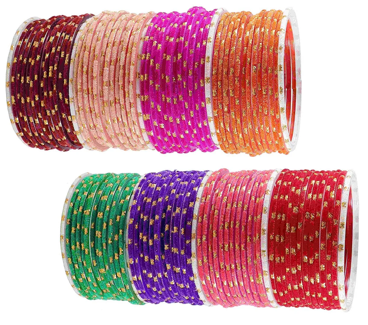 NMII Glass with Plain and Simple Design Glossy Finished Fancy Bangle Set For Women and Girls | Glass Bangles | Stylish Women's Bangles