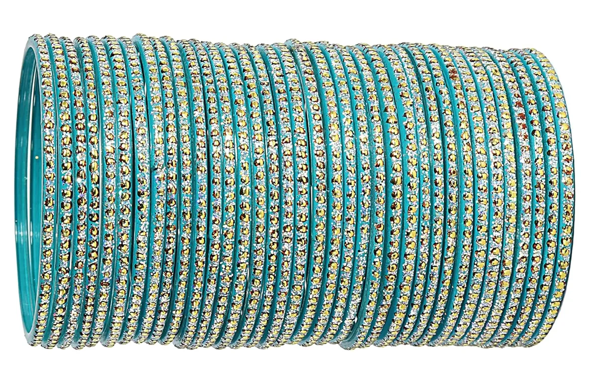 NMII Glass with Polka Dots & Glitter Stylish Fancy Bangles Set For Women & Girls | Glass Bangles | Traditional Women Bangles - Pack of 36 Bangle