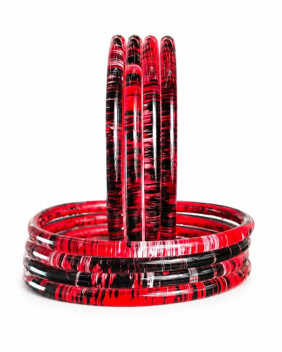 NMII Premium Glass Bangle Set for Women | Multicolor Designer Kangan | Fancy Kanch ki Chudiya | 3D Transparent Chudi Set | Wedding & Festive Occasions Bangles