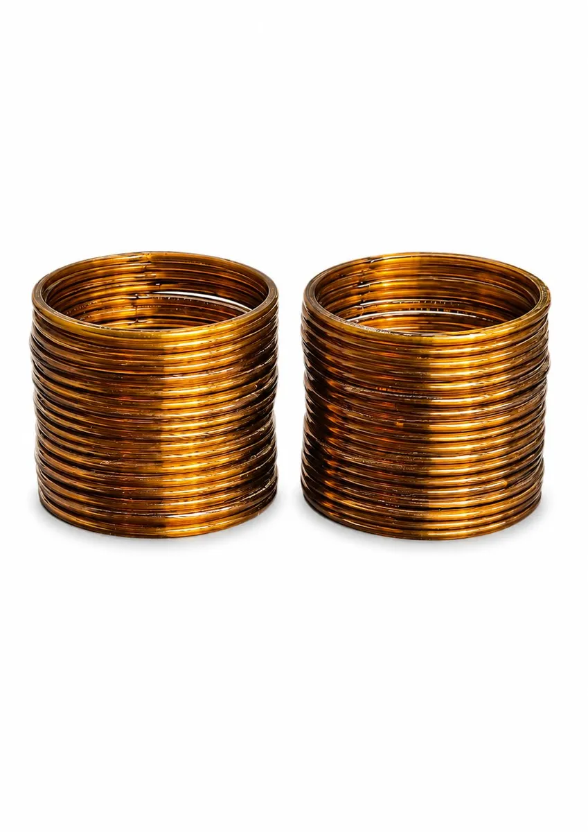 NMII Glossy Glass Bangle Set for Women | Thin Stackable Bangles | Trendy Kanch Ki Chudiya | Fancy Plain Chudi | Perfect for Wedding, Festival, Party & Daily - Set Of 36