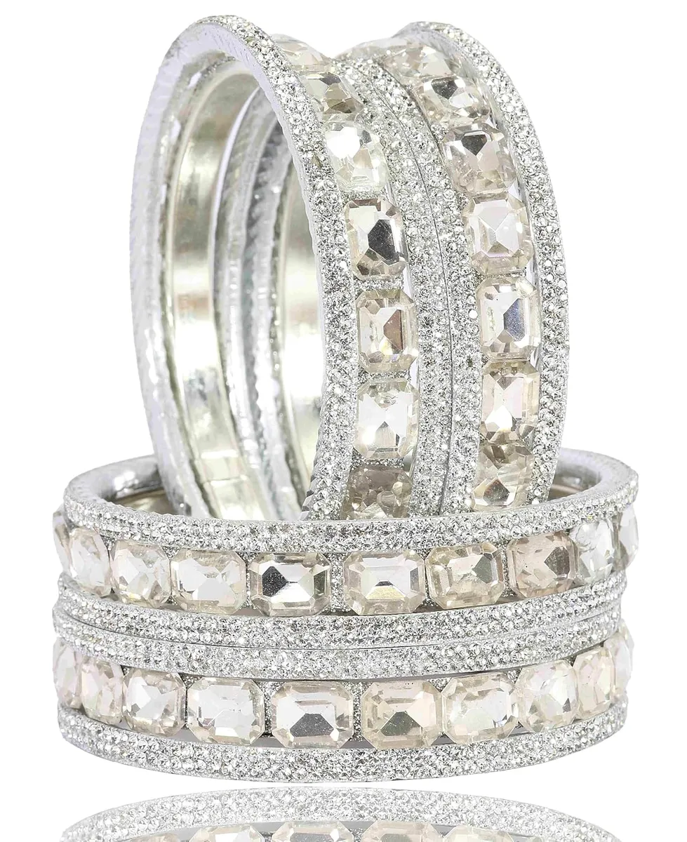 NMII Stylish Metal with AD Diamond Bangles Kada Set For Women & Girls | Premium Gold Plated Bangles | Kada Set For Women | Metal Bangles | Fashionable Bangles For Wedding, Party, Daily- Set of 12
