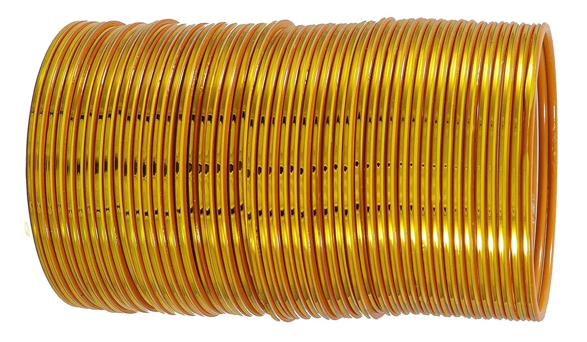 NMII Plain Metal Bangles Set For Women and Girls with Glossy Finished Design