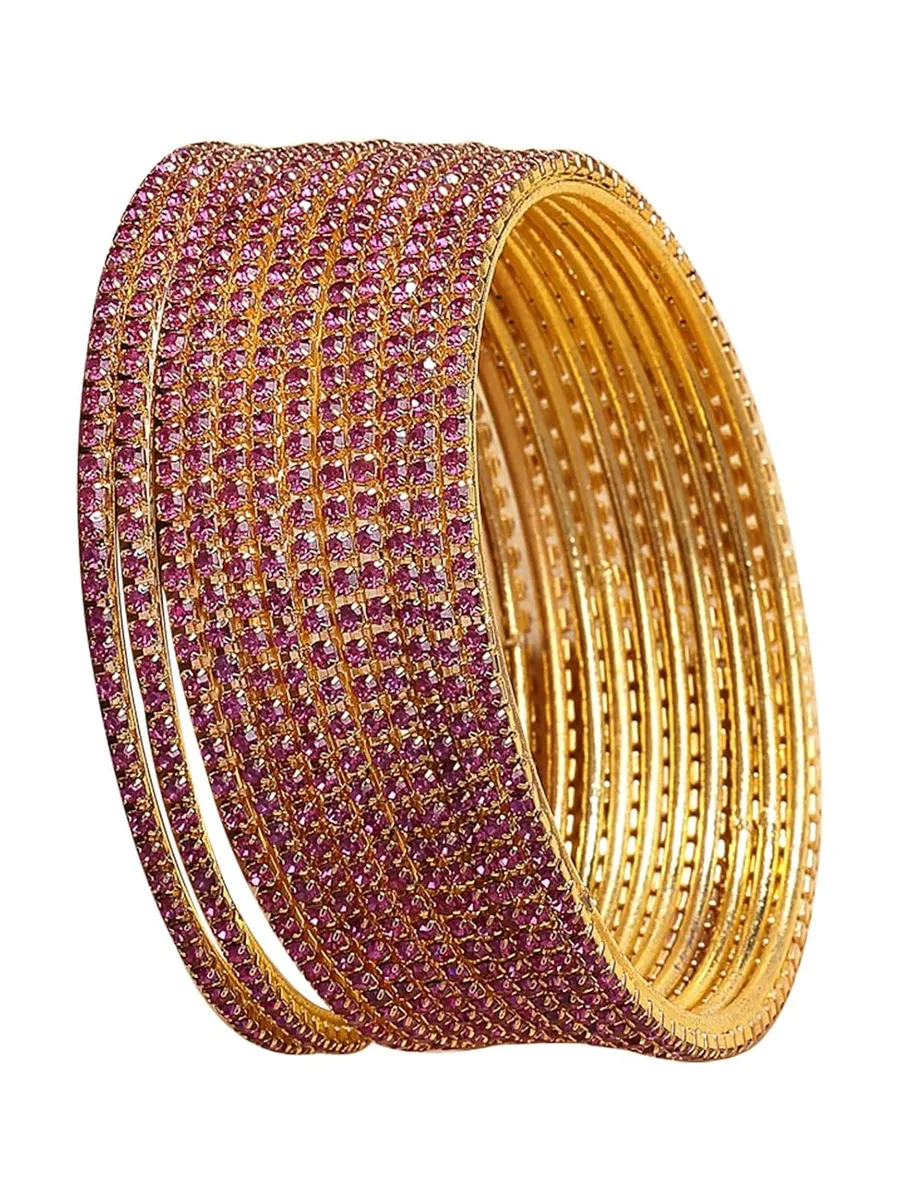 Sukkhi Traditional Stylish Gold Plated Stone Studded Set of 12 Bangle Jewellery for Women & Girls|B107300
