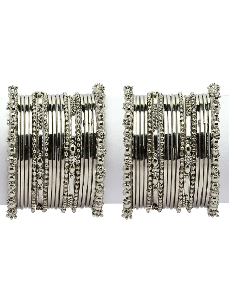 Sukkhi Impressive Oxidised Silver Plated Celebrity Inspired Bangle Jewellery for Women & Girls|Set of 40|B107299