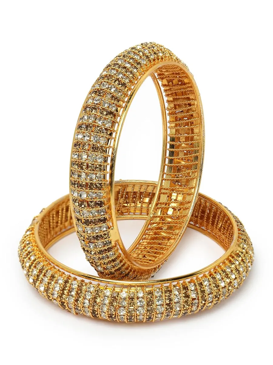 Sukkhi Traditional Gold Plated Red And Green Kada Bracelet Bangle Jewellery Set for Women & Girls