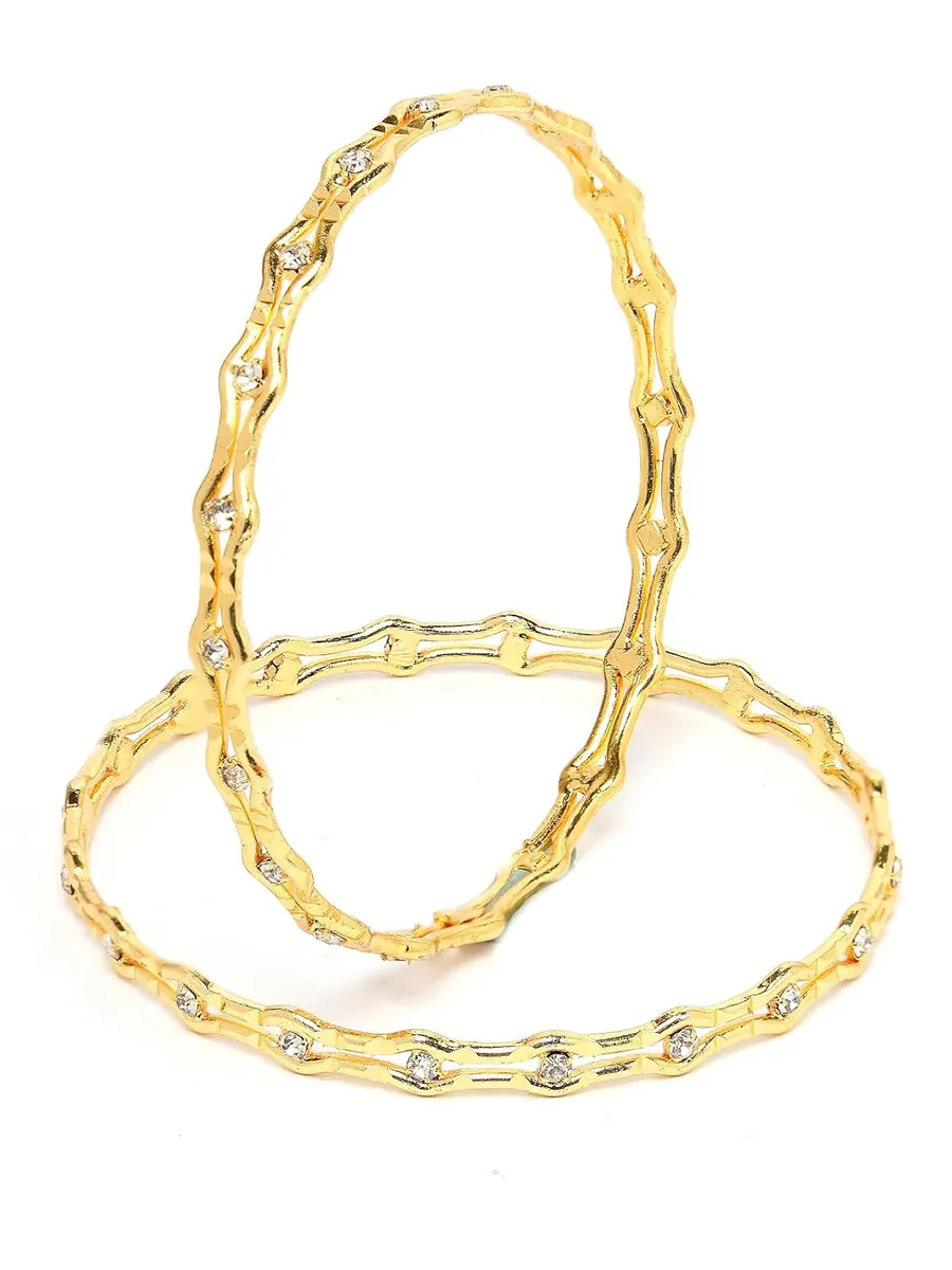 Sukkhi Traditional Gold Plated Red And Green Kada Bracelet Bangle Jewellery Set for Women & Girls