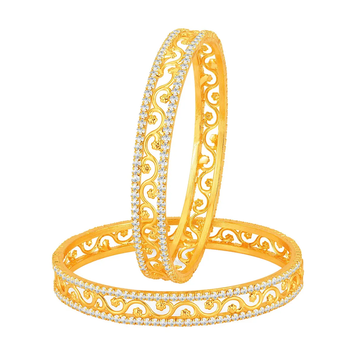Sukkhi Incredible Gold Plated Set of 2 Austrian Diamond Bangles for Women