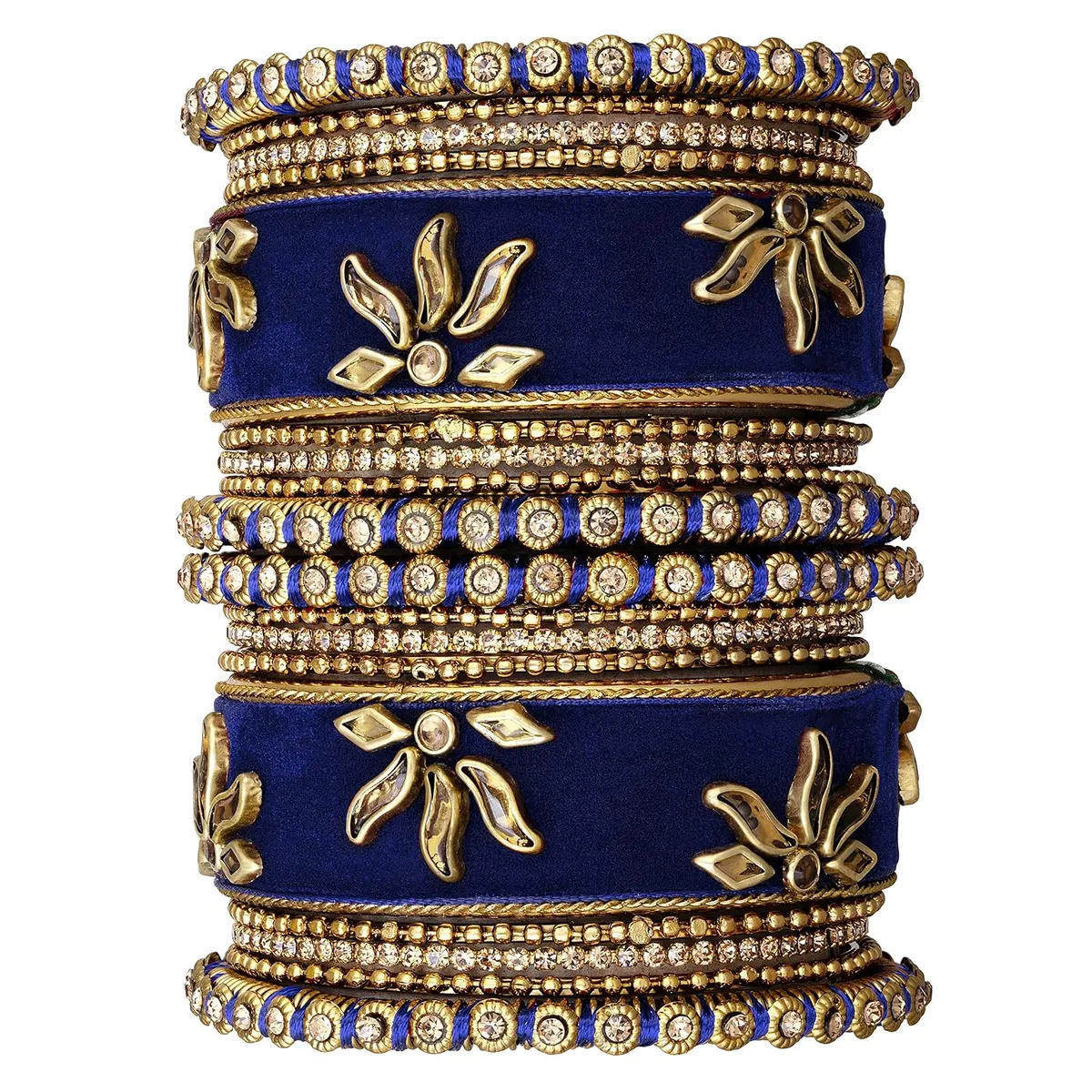 Peora Velvet Silk Thread Chuda Bangle Set Jewellery for Women