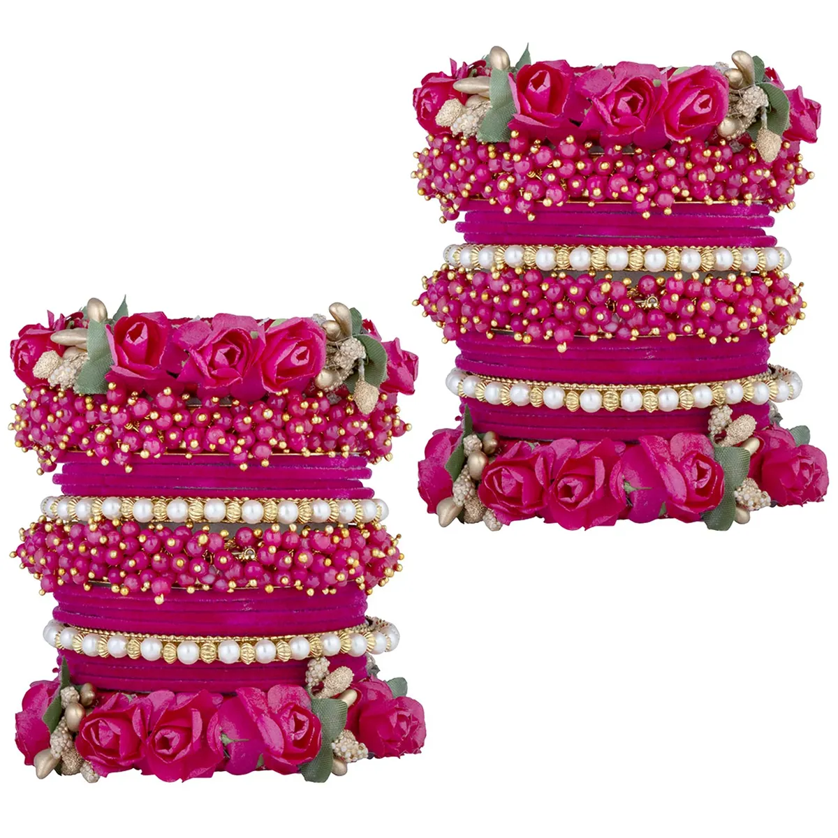 Peora Chuda Chura Bangle Set Wedding Fashion Jewellery for Women (2.6 inch)