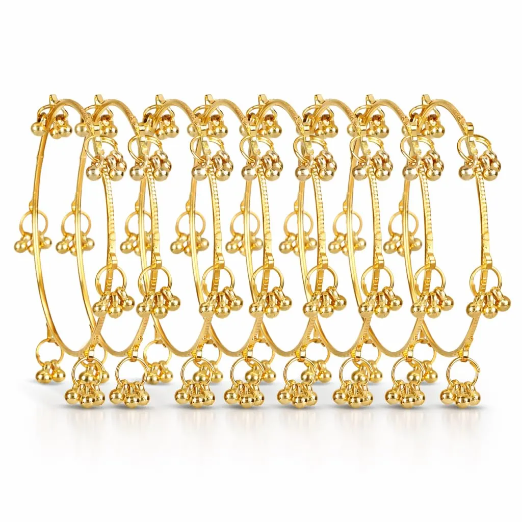 Shining Diva Fashion 8 Pcs Traditional Stylish Ghungroo Kashmiri Bangles Set for Women & Girls