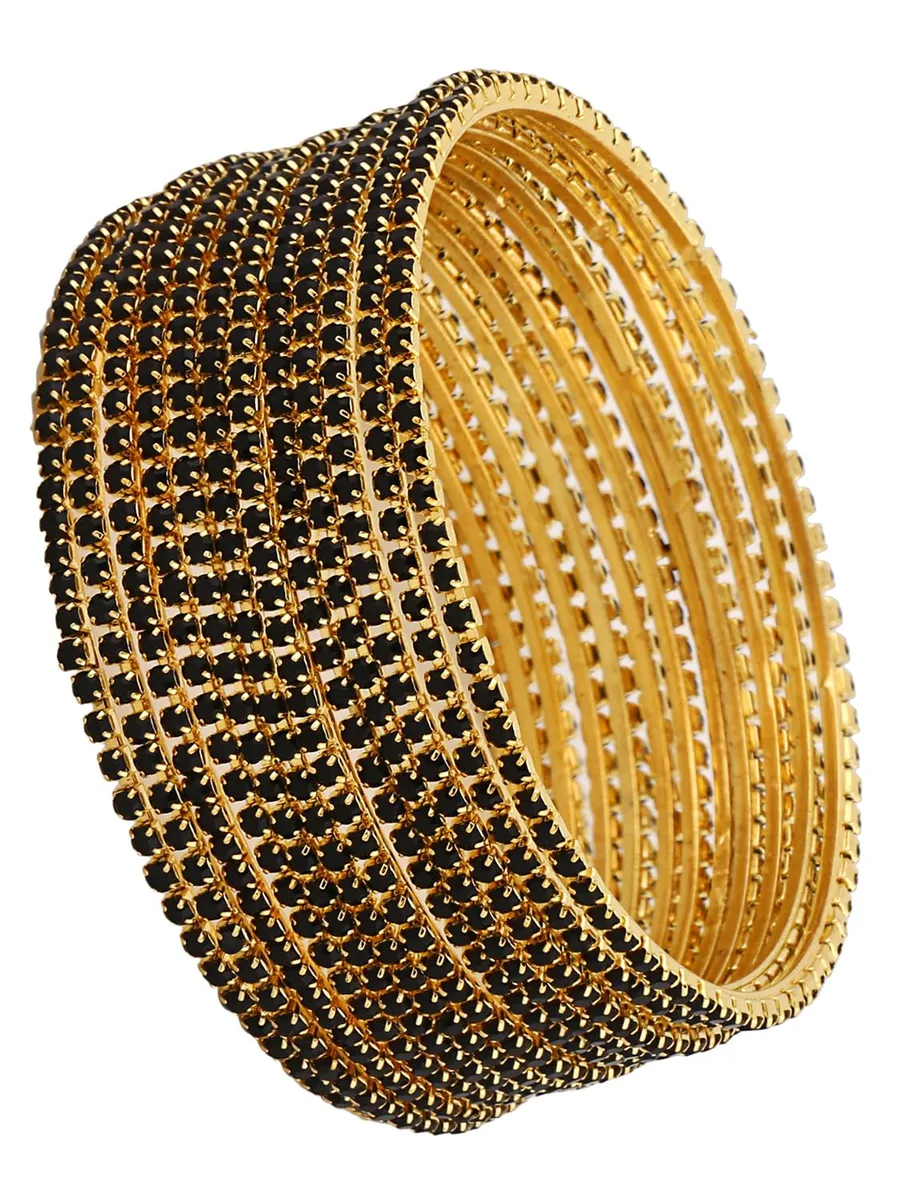 Shining Diva Fashion Set of 12 Latest Traditional Design Gold Plated Stone Bangle for Women