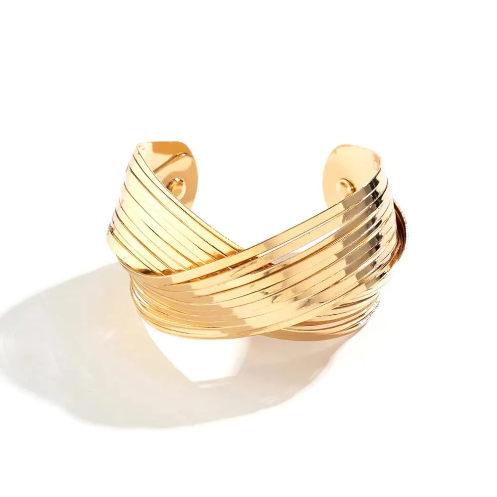 Shining Diva Fashion Gold Plated Latest Stylish Kada Bangle Cuff Bracelet for Women & Girls