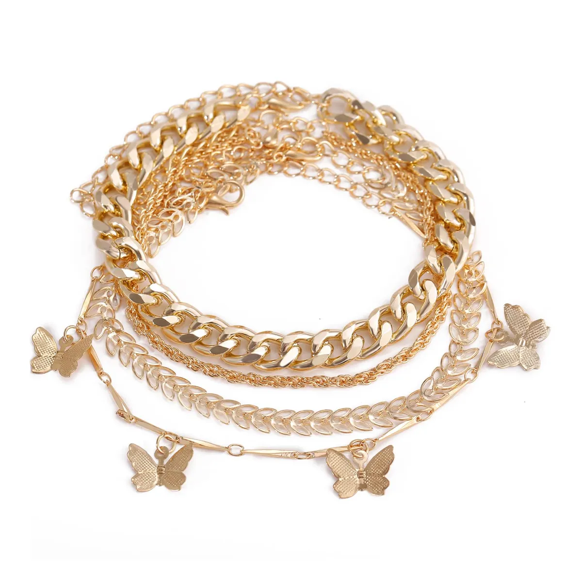 Shining Diva Fashion Latest Stylish Multilayer Gold Plated Bangle Bracelet for Women and Girls (rr14664b) Set of 4