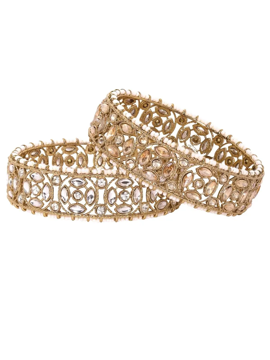 Rubans American Diamond Zirconia Set of 4 Bangles for Women Stylish Wedding