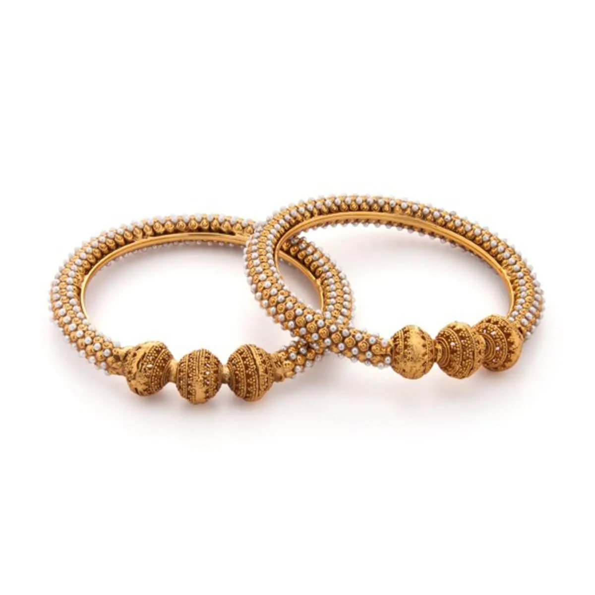 Rubans 22K Gold Plated Stone Studded Traditional Bangles Set for Women Gift