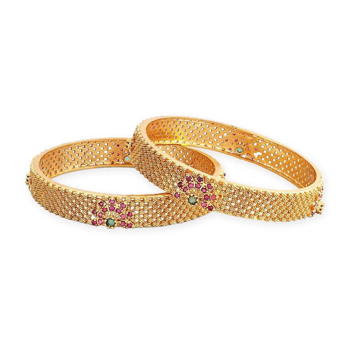 Rubans Traditional Festive Set of 2 Bangles Set for Women Jewellery Stylish