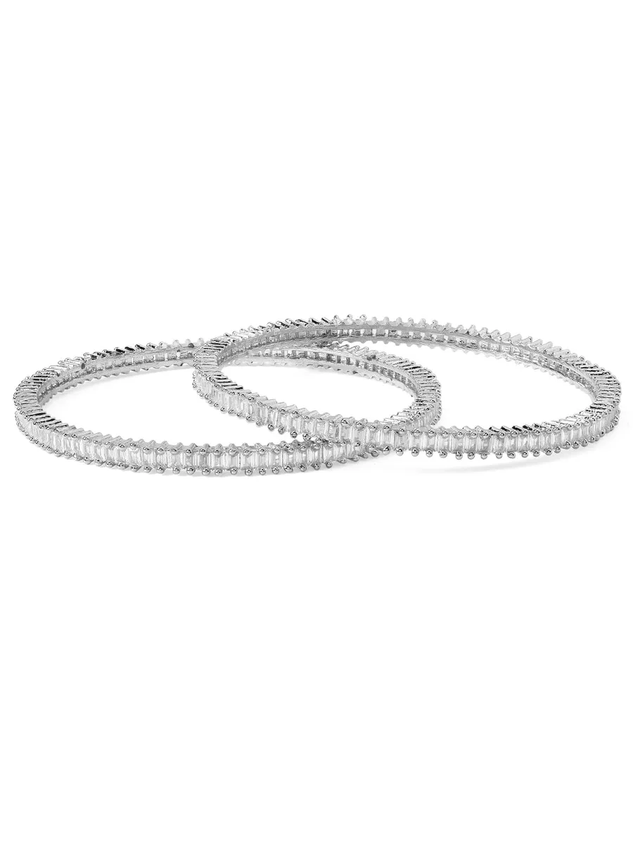 Rubans Zirconia Studded Ethnic Wedding Bangles for Women Stylish Party