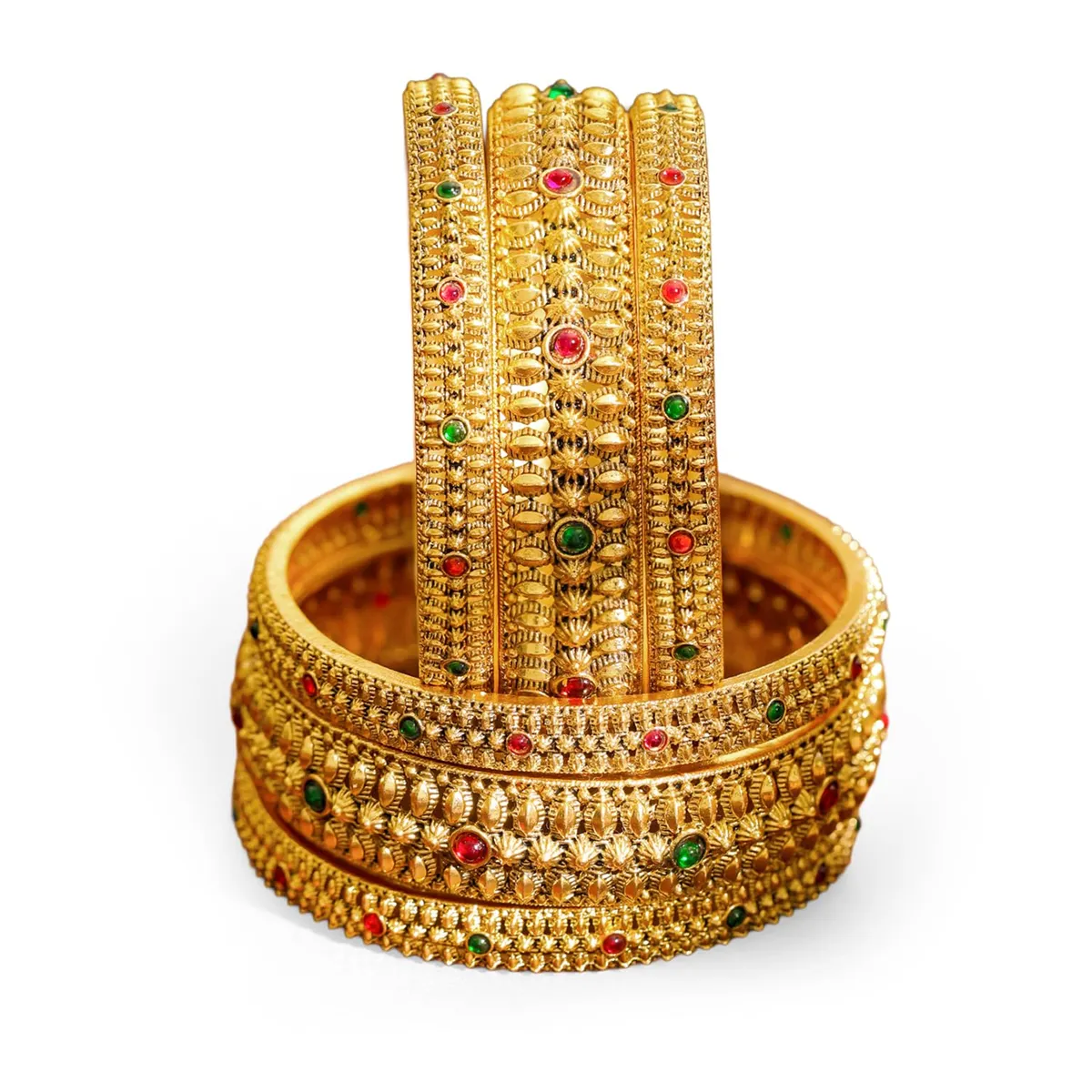 Rubans Gold Plated Ethnic Wedding Traditional Bangles for Women Stylish