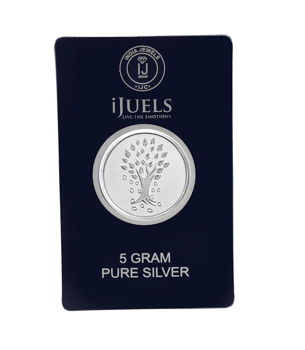 I JUELS ; LIVE THE EMOTIONS 999 Silver lucky Kalpataru tree 5 gram Silver Coin temper proof pack