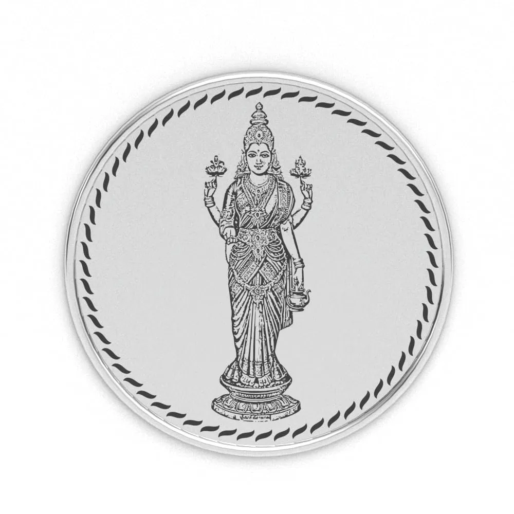 AuGrav Jewels Sri Visalakshi Amman 999 Pure Silver Coin 10 grams, Certified