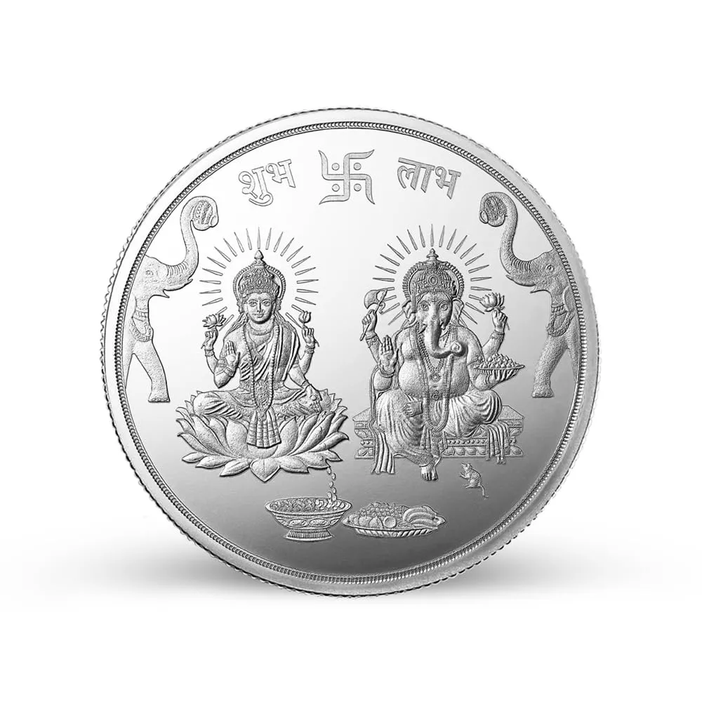 MMTC-PAMP 999.9+ Purest Silver Coin, Lakshmi Ganesh 10g Bar, LBMA Certified