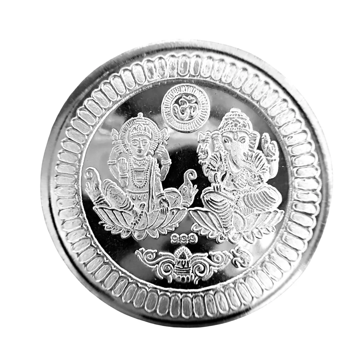 ZILO JEWELS 5 Gram Silver Coin - 999 Fine Silver | Laxmi Ganesh Coin | Ideal Gift for Mother, Sister, Wife, Brother | Perfect for Gift, Diwali, Dhanteras