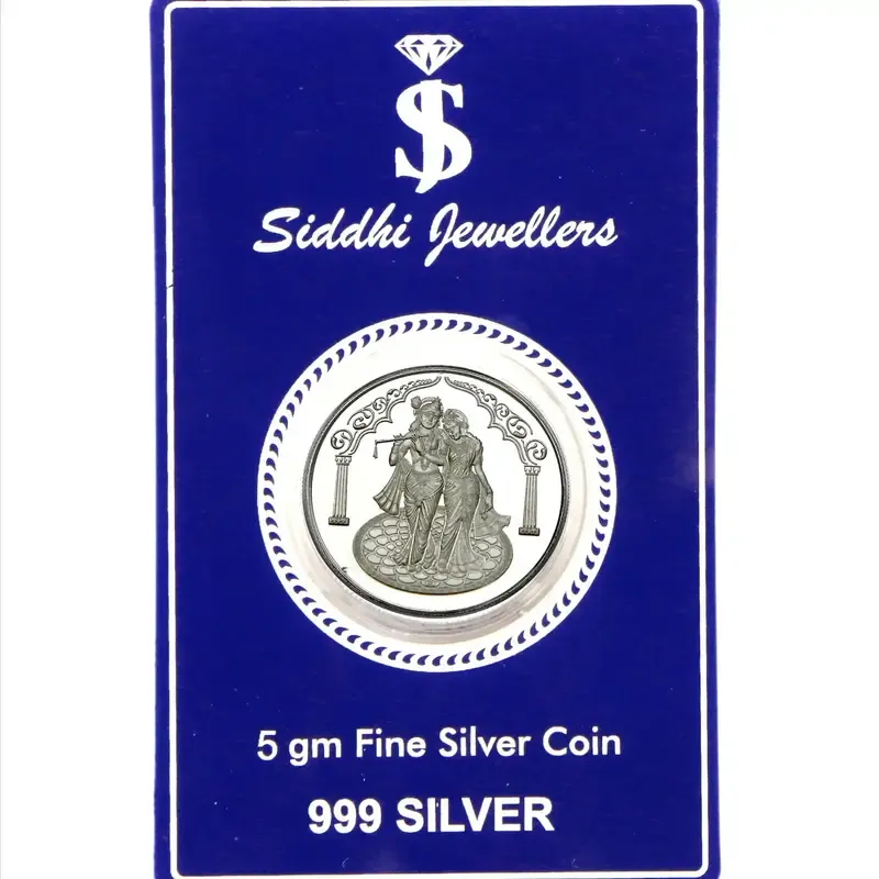 5 Gram Krishna Silver Coin 999 Purity - Siddhi Jewellers